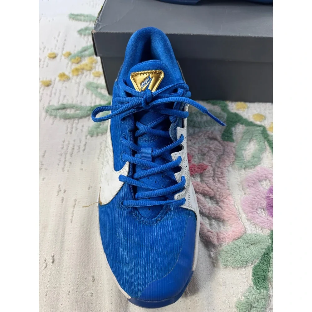 Nike Zoom Freak 2 Signal Blue White Gold GS Basketball Shoes CZ4177-408 Size 7Y